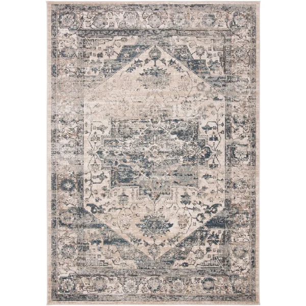 Safavieh Oregon Rug Collection ORE868A - Ivory, Blue - 4& x 6&