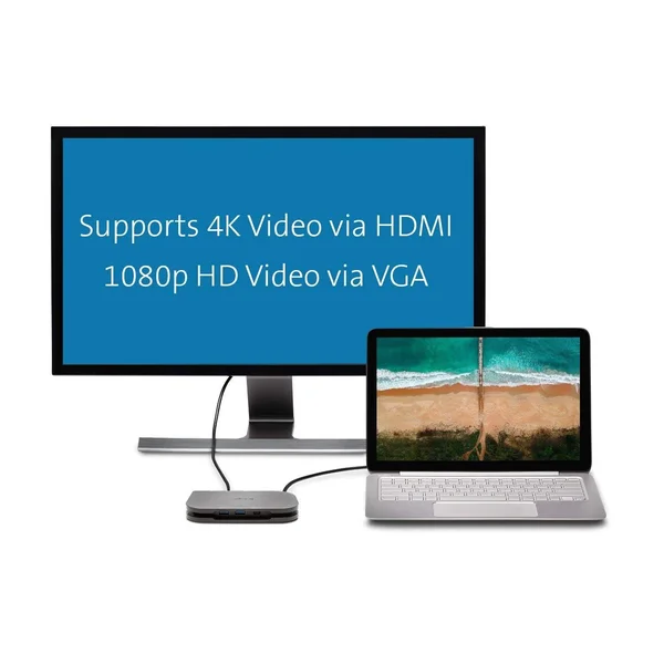 Kensington SD1600P USB-C Mobile 4K Dock with Pass-Through Charging - Dock
