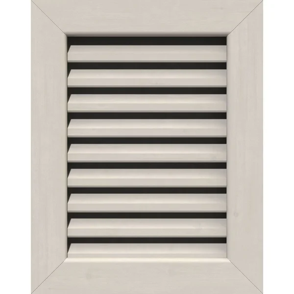 12 inchw x 24 inchh Vertical Gable Vent (17 inchw x 29 inchh Frame Size): Primed - Functional, Smooth Western Red Cedar Gable Ven