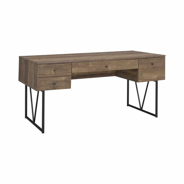 Coaster Analiese Writing Desk in Rustic Oak and Black