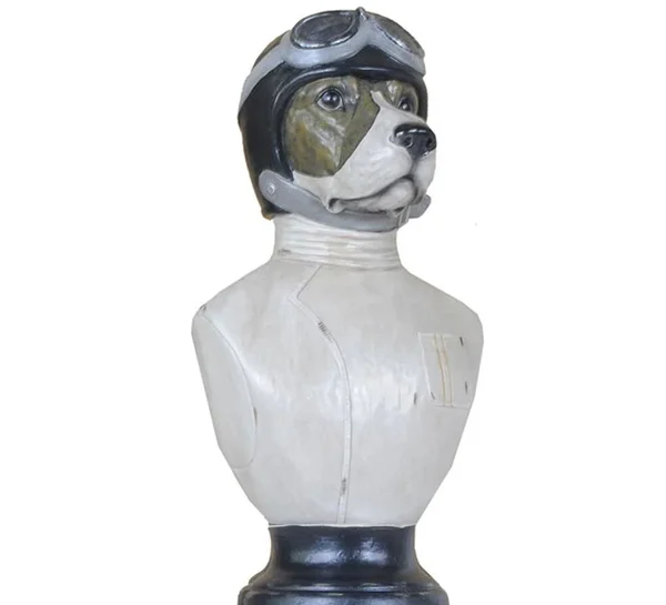 Old Modern Handicrafts Dog Bust Statue