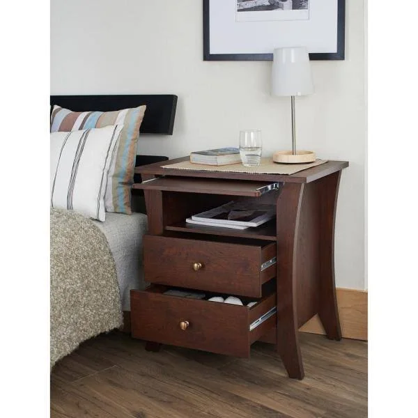 Furniture of America Kim 2-Drawer Vintage Walnut Nightstand