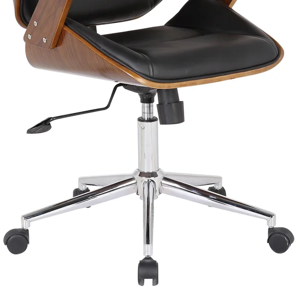 Armen Living Century Faux Leather Office Chair, Black