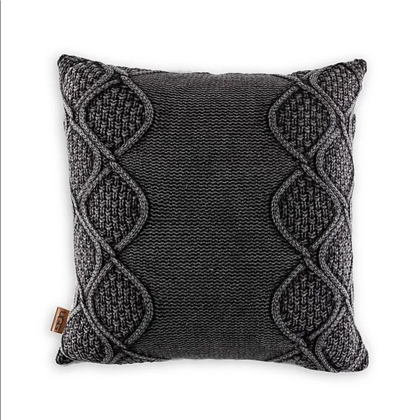 Ugg Boulder Square Throw Pillow in Charcoal - Gray