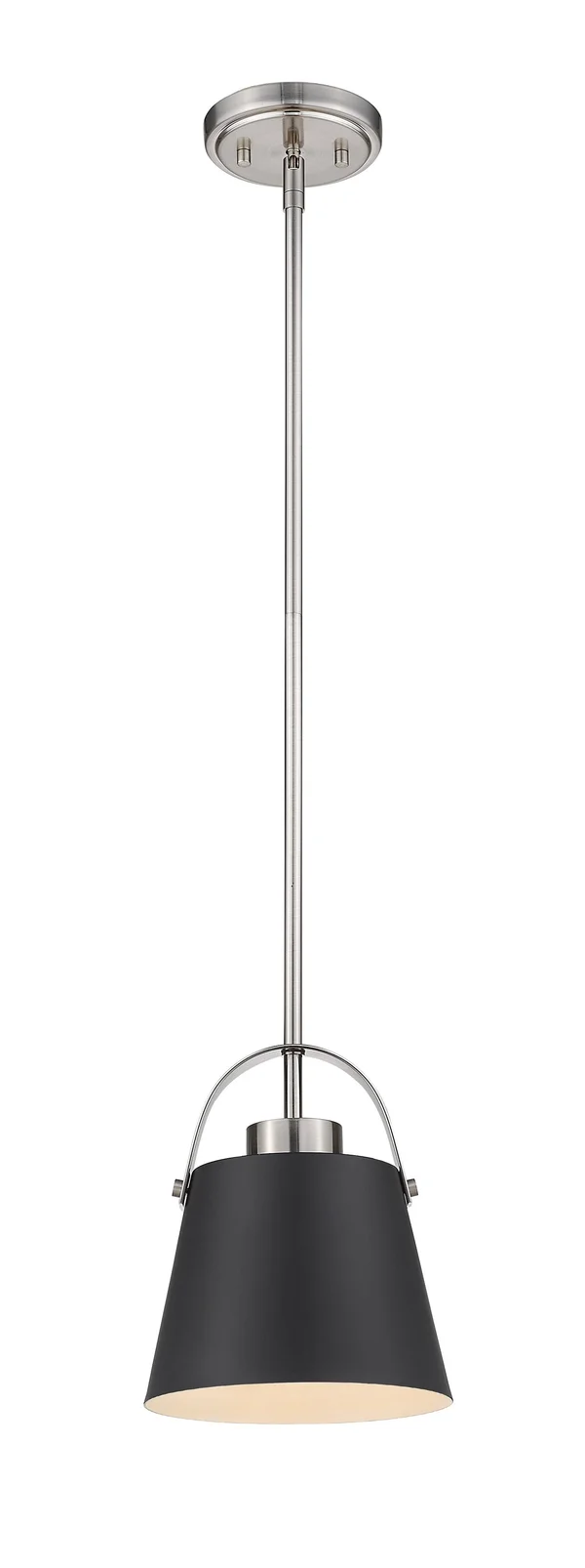 Z-Lite 726MP-MB+BN Z-Studio 1 Light 8 inch Mini Pendant in Matte Black-Brushed Nickel