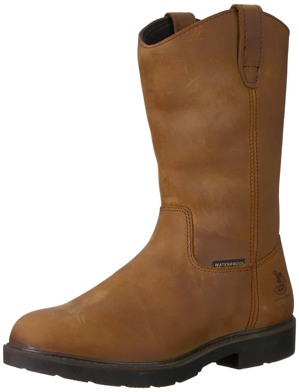 Georgia Boot Men's Suspension System Waterproof Wellington Work Boot, GB00085, Brown