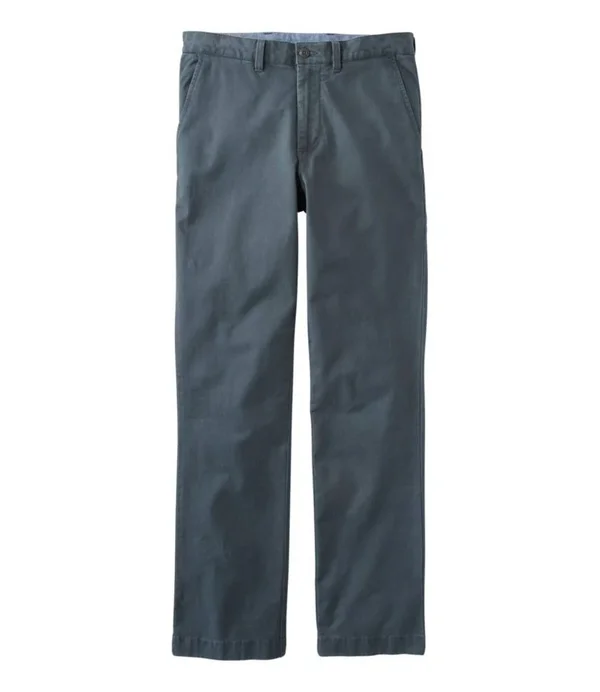Men's Lakewashed Stretch Khakis - Standard Fit Blue 42x32, L.L.Bean
