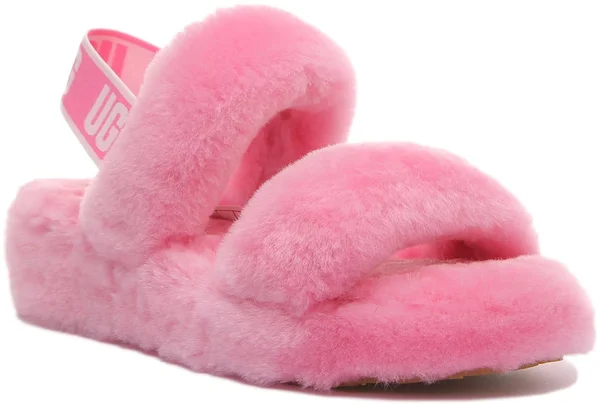 Ugg Women's Oh Yeah Sheepskin Slippers in Sachet Pink, Size 9