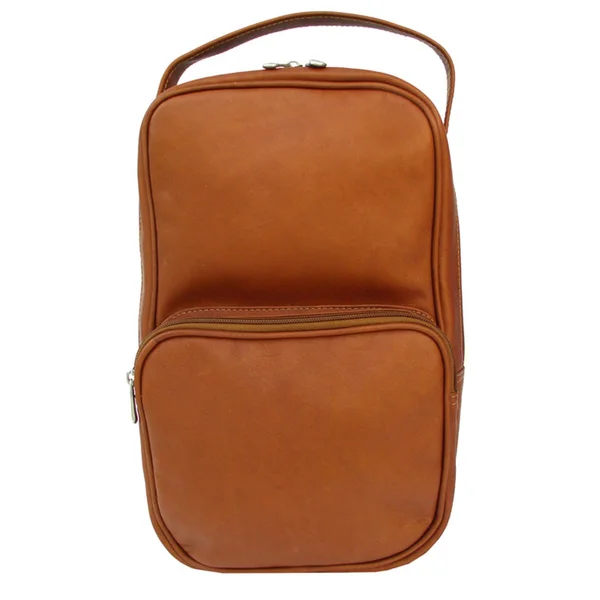 Piel Leather Carry All Vertical Shoe Bag Saddle