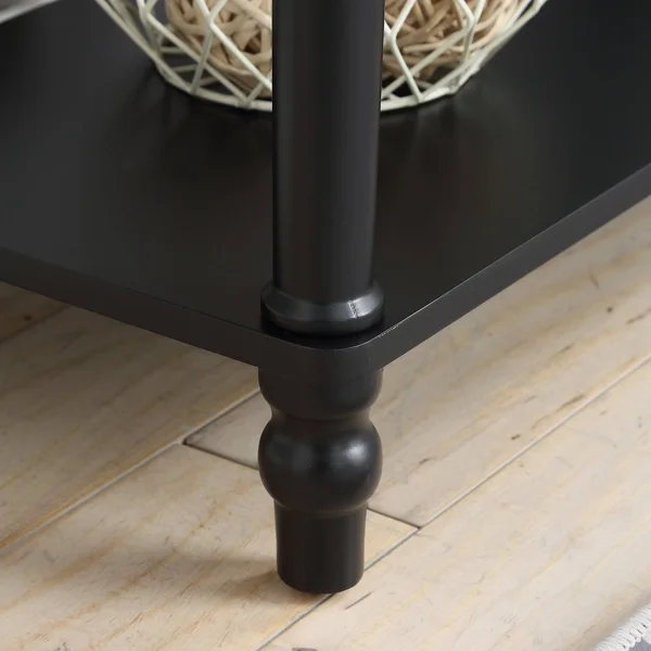 Copper Grove Kapan 2-Drawer Console Table with Turned Legs - Black