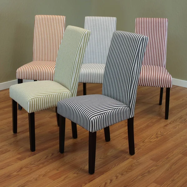 Monsoon Villa Set of 2 Stripe Linen Dining Chairs - Grey