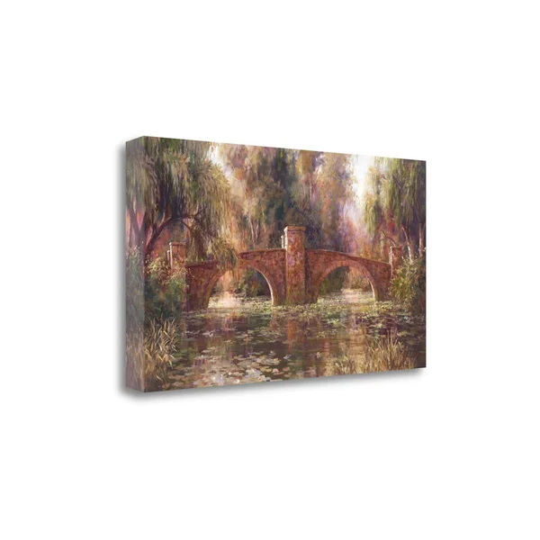 Tangletown Fine Art Willow Bridge by Art Fronckowiak - Fine Art Giclee Print on Wrap Canvas, 28x16x22