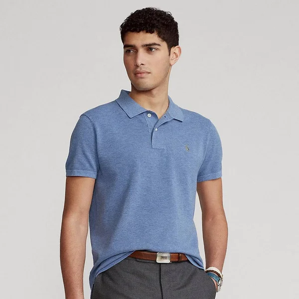 Ralph Lauren Men's The Luxe Knit Polo Shirt - Size XXL in Lattice Blue Heather