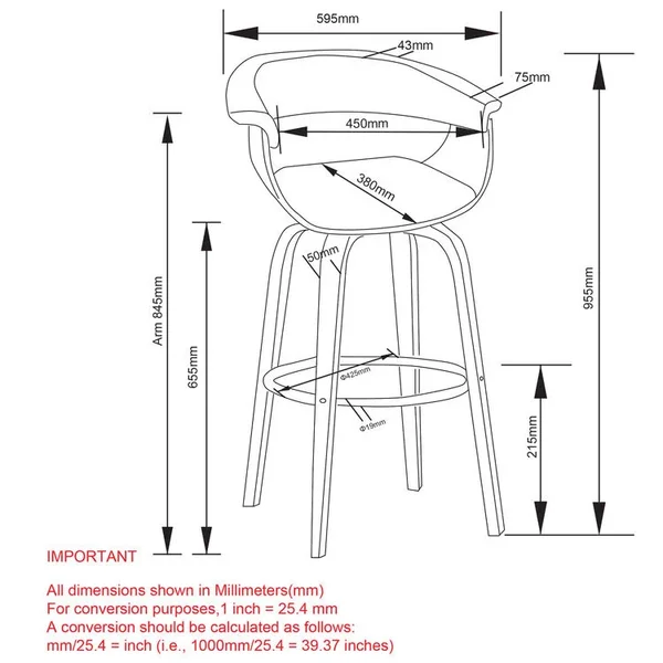 Holt 26x22 Counter Stool Charcoal