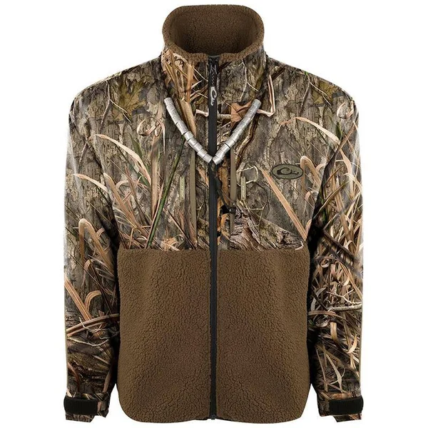 Drake Waterfowl MST Guardian Flex Sherpa Fleece Eqwader Full Zip - Polyester, Men's, Size: 2XL, Green