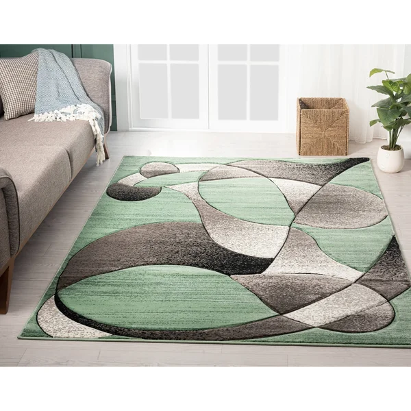 Rhodes Collection Abstract Designed Area Rug - 2'8'' x 8'1'' - Lilac
