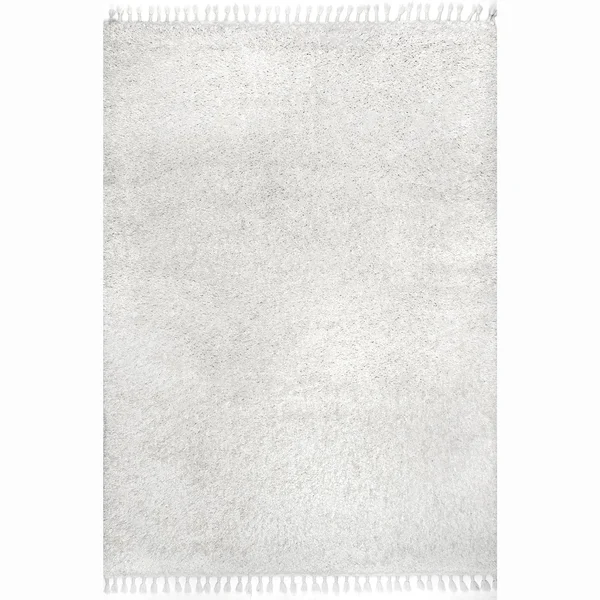 nuLOOM Dorisa White 6 ft. 7 in. x 9 ft. Indoor Area Rug