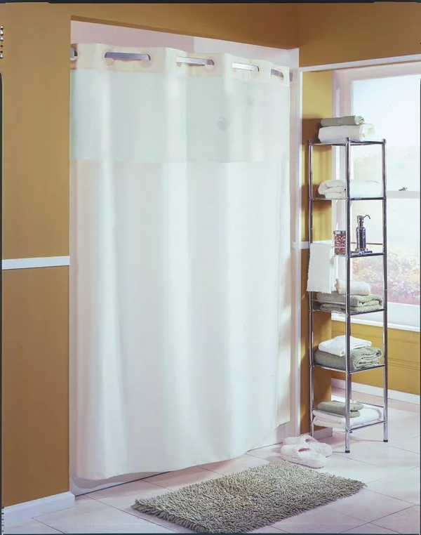 Hookless Mystery Shower Curtain White 71 in. x 77 in. 12 per Case