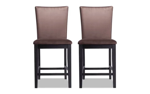 Set of 2 Cosmopolitan Chocolate Upholstered Counter Stools in Brown - Contemporary Counter Stools by Bob&s Discount Furniture