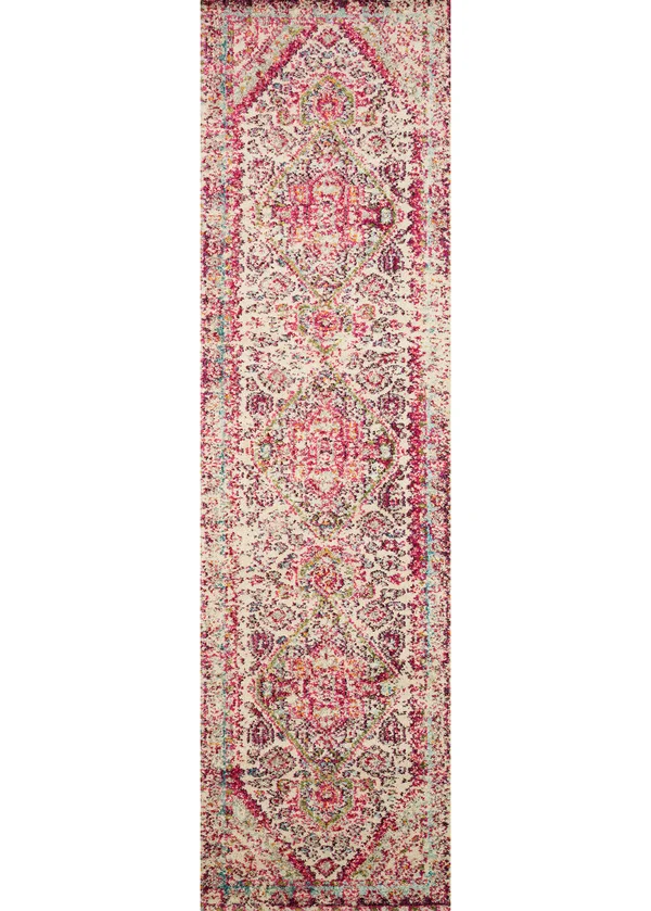 Loloi II Nadia NN-03 5&1x22 x 7&7x22 Aqua, Pink Rug