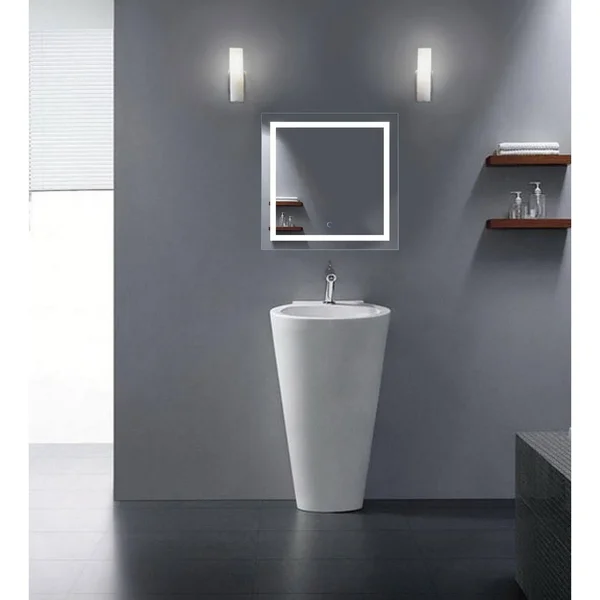 Vanity Bathroom LED Lighted Mirror with Dimmer & Defogger 24x22 x 24
