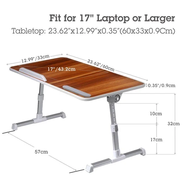 Large Size Adjustable Laptop Bed Table - Portable Standing Desk, Foldable Sofa