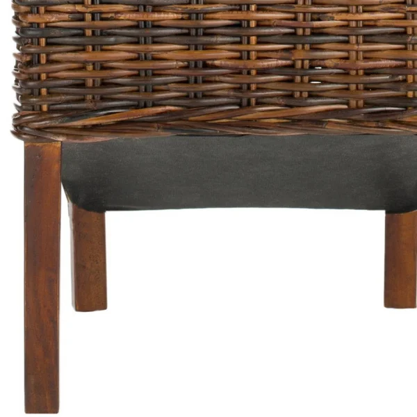 Safavieh Ridge Dark Brown 18x22 Rattan Side Chair - Set of 2