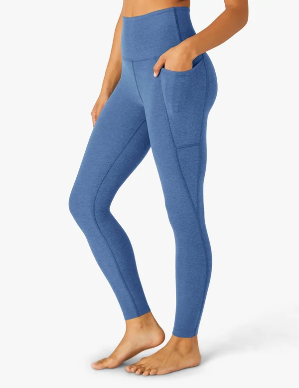 Beyond Yoga Out of Pocket Space Dye High-Waist Mid Leggings - Washed Denim, Women's, XX-S