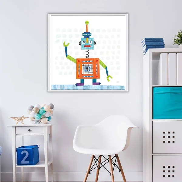 Picture Perfect International Melissa Averinos Robot Party III on Squares Giclee Stretched Canvas Wall Art