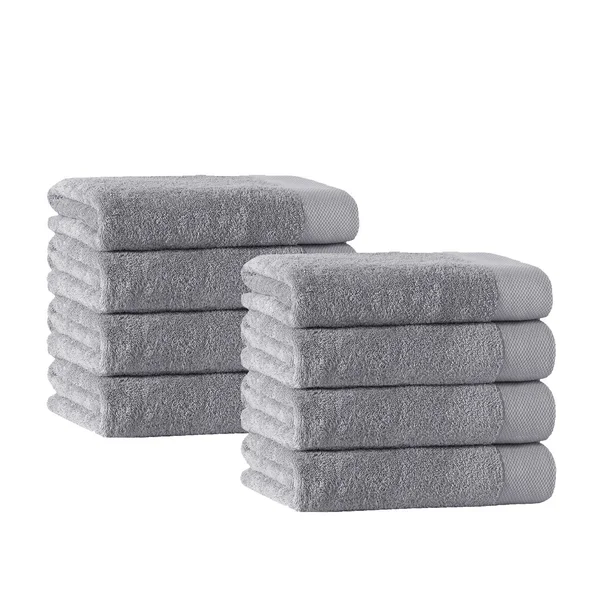 Enchante Home Signature Hand Towels (Set of 8) Water Fall, White