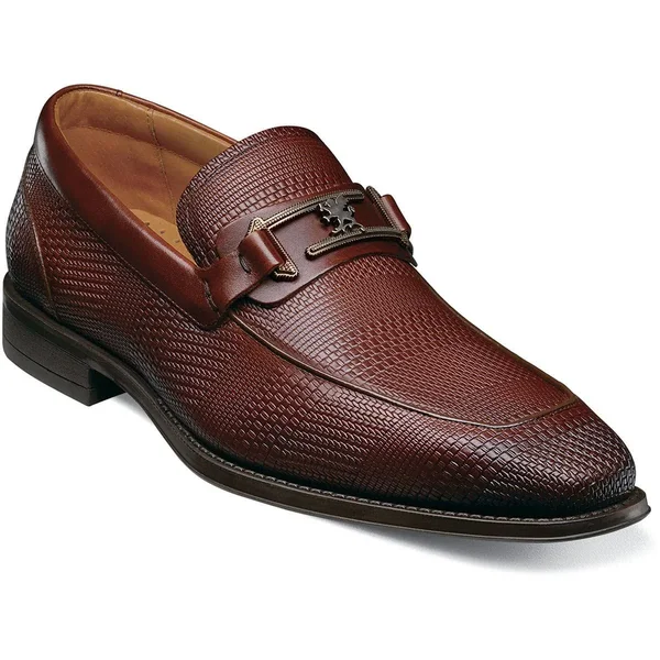 Stacy Adams Shoes Pomeroy Moc Toe Bit Slip on Cognac Size 7