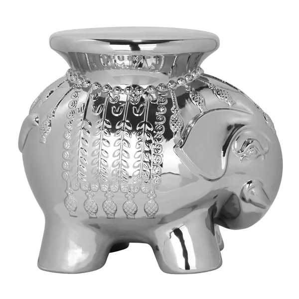 Safavieh Ceramic Elephant Garden Stool-Silver