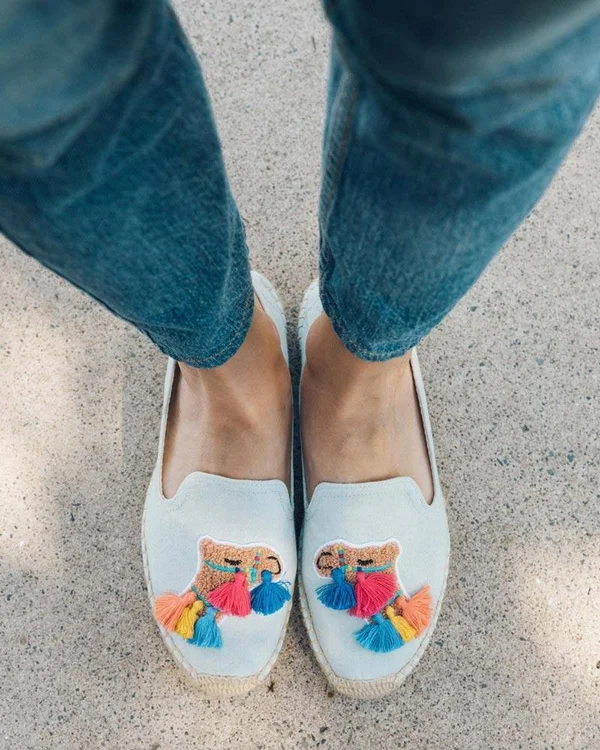 Soludos Tassel Camel Espadrille - Chambray, 5.5