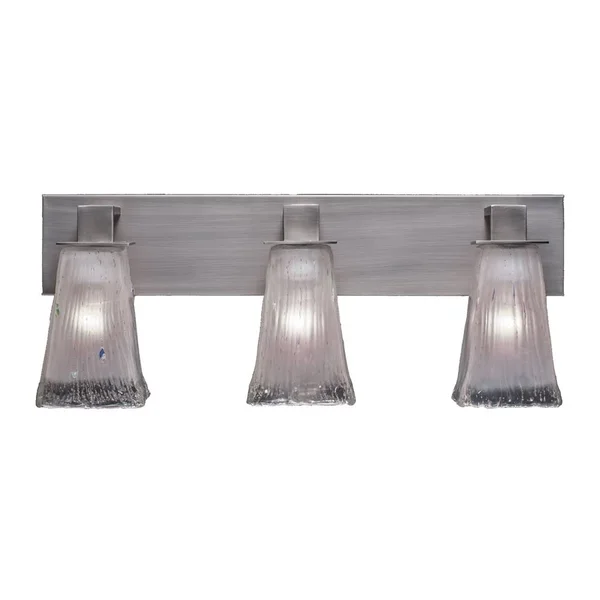 Toltec 583-GP-631 Apollo - Three Light Bath Bar Graphite Finish with Square Frosted Crystal Glass