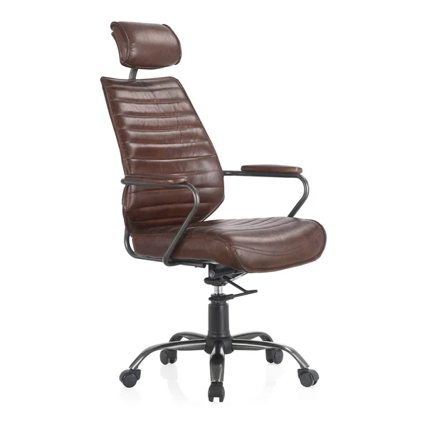 Aurelle Home Modern Leather Upholstered Office Chair - Dark Brown