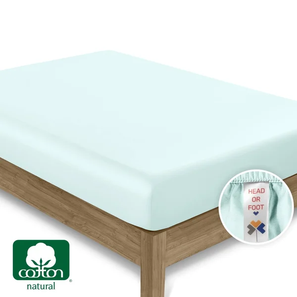 Everyday Soft Sateen Solid Sheet Set Twin XL, Sea Foam, Sheet Set - 100% Cotton - 400 Thread Count
