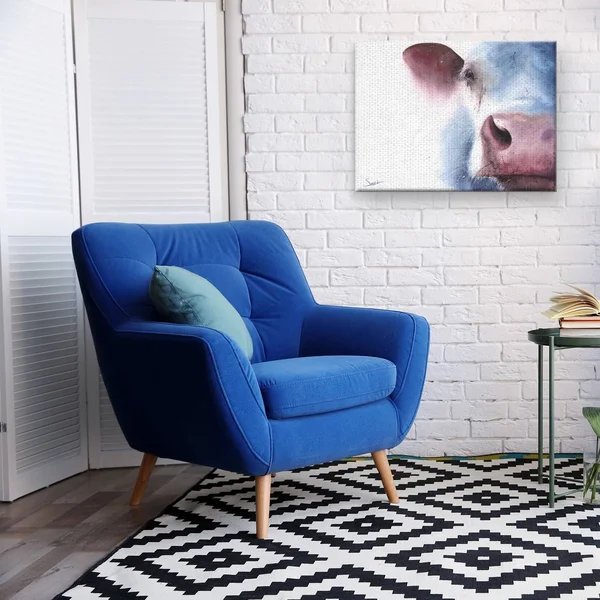Masterpiece Art Gallery Watercolor Farmhouse Cow by Eric Sweet Canvas Art Print - 24x36