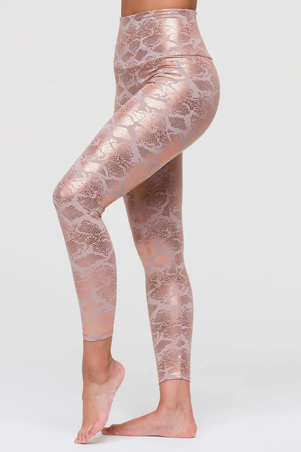 Onzie Foil Midi Legging - Black Snake, Women's