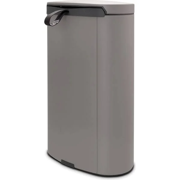 Brabantia 119620 Kitchen Bin, Steel, Mineral Concrete Grey, 40L