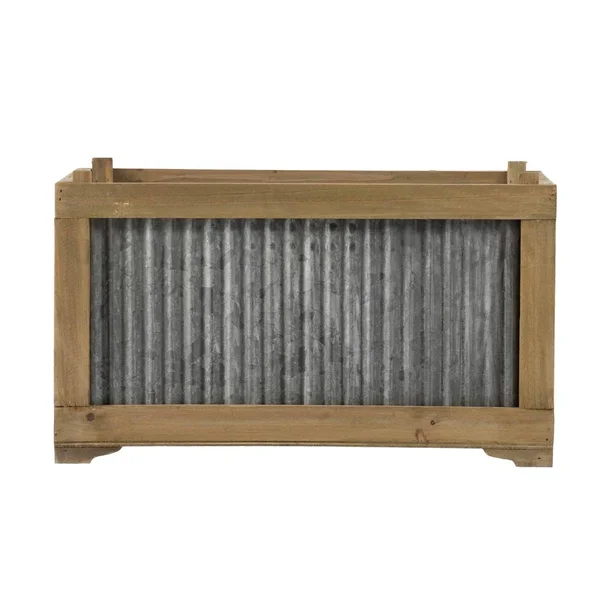 Au0026B Home Planter - Weathered Brown, Galvanized Gray