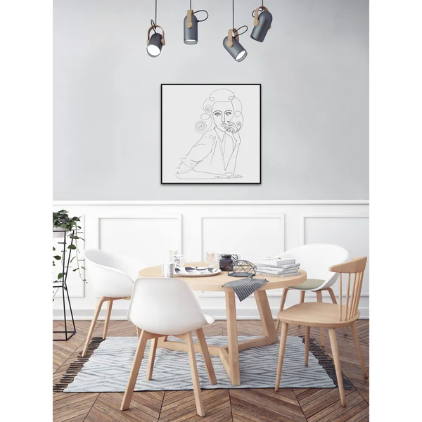 Marmont Hill Inc 'Lady Sketch' Floater Framed Painting Print on Canvas - 20 x 20