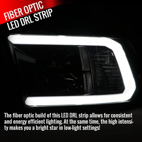 Spec-D - Glossy Black/Smoke Projector Headlights 2LHP-RAM09G-G2-TM