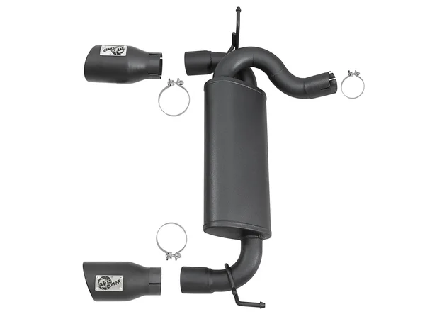 aFe Power 49-48061-B Rebel Series Axle-Back Exhaust System for Jeep Wrangler