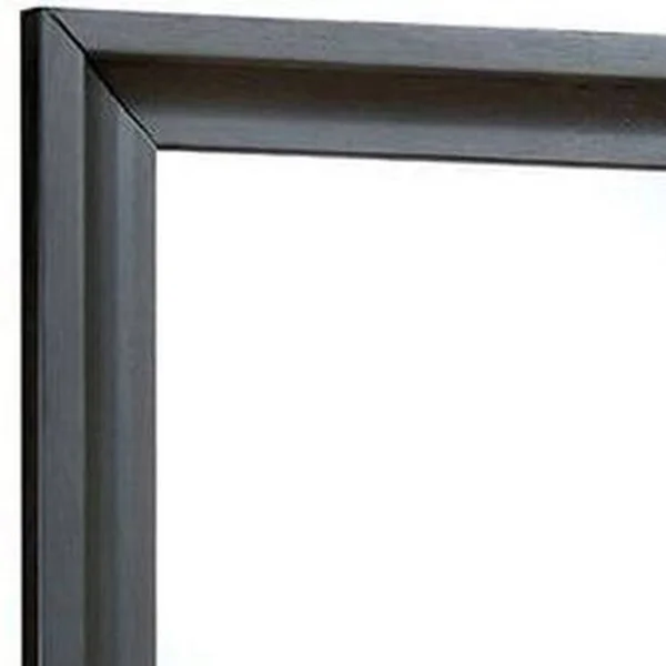 Benjara 32 inch Transitional Style Wooden Frame Mirror - Antique Gray