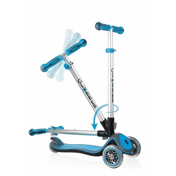 Globber 444-401 Elite Deluxe Scooter with Lights Sky Blue