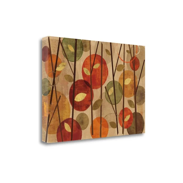 Tangletown Fine Art 24x22 x 34x22 Modern Forest Circles Spice by Veronique Charron Gallery Wrap Canvas