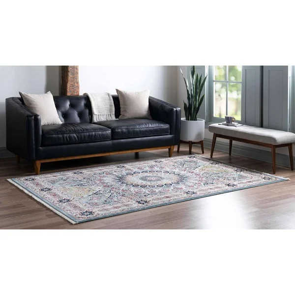 Nain Design Navy Blue 8 ft Runner Area Rug