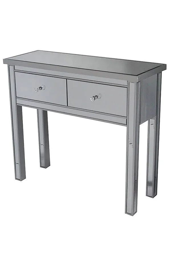 Cubiculum USA Emmy 2-Drawer Mirrored Console Table - Silver