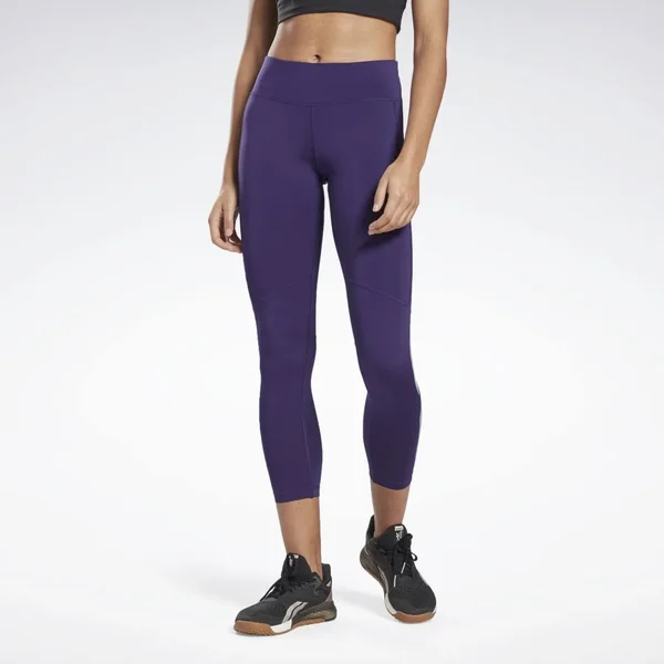 Reebok Women's Purple Workout Ready Vector Leggings Pants - Size: Small