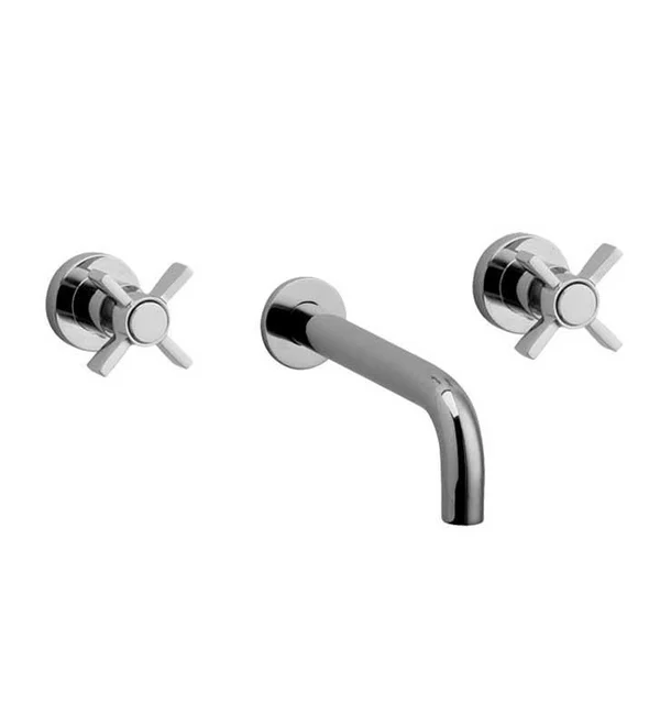 Phylrich DWL137-11B Basic 8x22 Double Blade Cross Handle Wall Mount Bathroom Sink Faucet in Antique Bronze